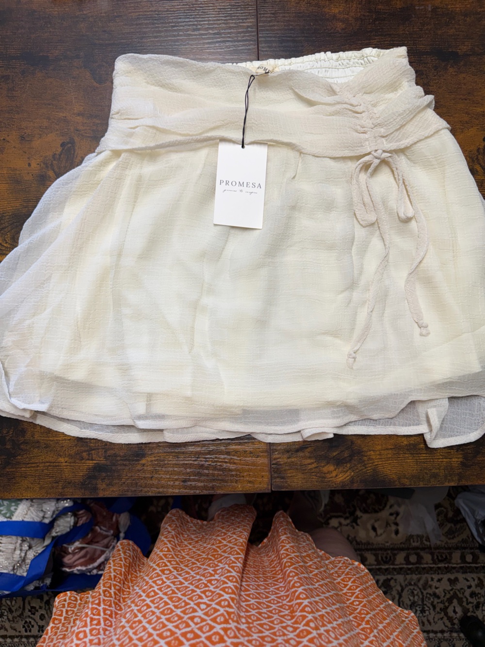 PROMESA Cream Ruffled Cotton Women’s Skirt